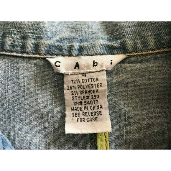 CAbi Jean Jacket Blazer Light Blue Denim Womens Size 4 Button Front and Sleeves - Picture 5 of 6